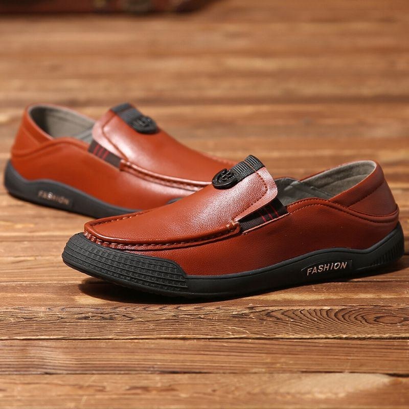 Herre Pure Color Casual Soft Driving Walking Loafers