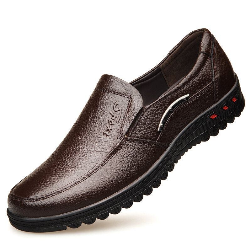 Herre Pure Color Non-slip Slip-on Casual Læder Formelle Sko