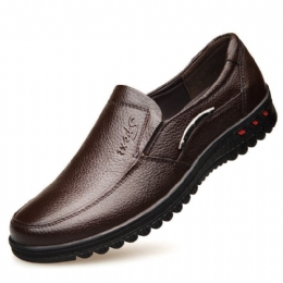 Herre Pure Color Non-slip Slip-on Casual Læder Formelle Sko