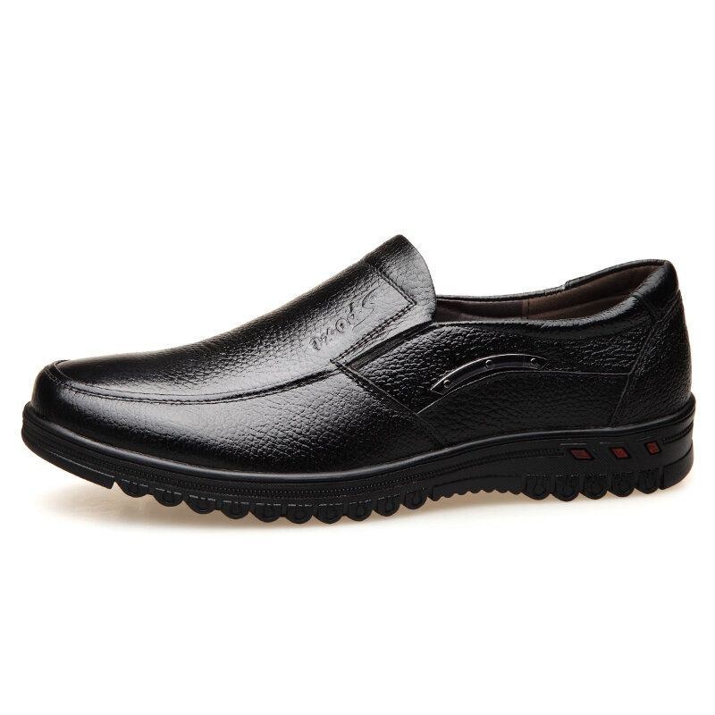 Herre Pure Color Non-slip Slip-on Casual Læder Formelle Sko