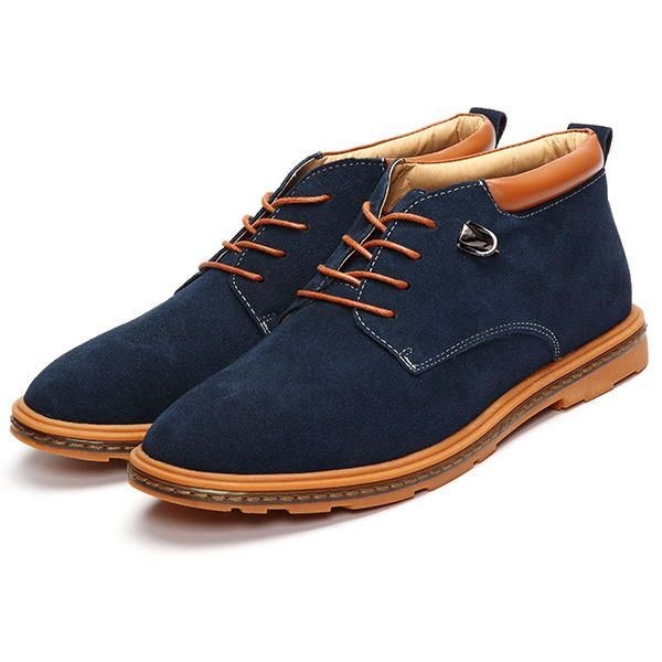 Herre Sko Ruskind Oxfords Med Varm Uld Fleece Foring