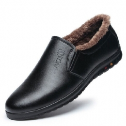 Herre Slip On Uld Fleece Foring Rund Tå Hold Varm Vintersko