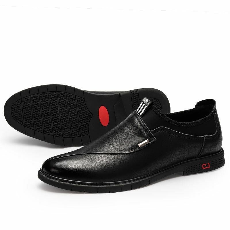 Herre Trusser Læder Ren Farve Syning Slip-on Business Formelle Loafers Sko