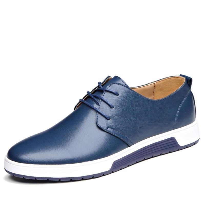 Mænds Bløde Læder Casual Business Office Flat Oxfords