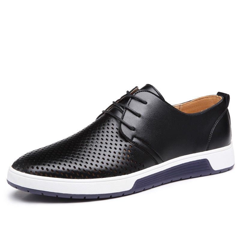 Mænds Bløde Læder Casual Business Office Flat Oxfords