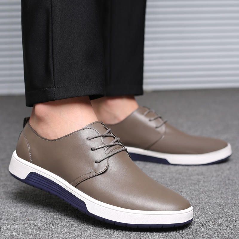 Mænds Bløde Læder Casual Business Office Flat Oxfords