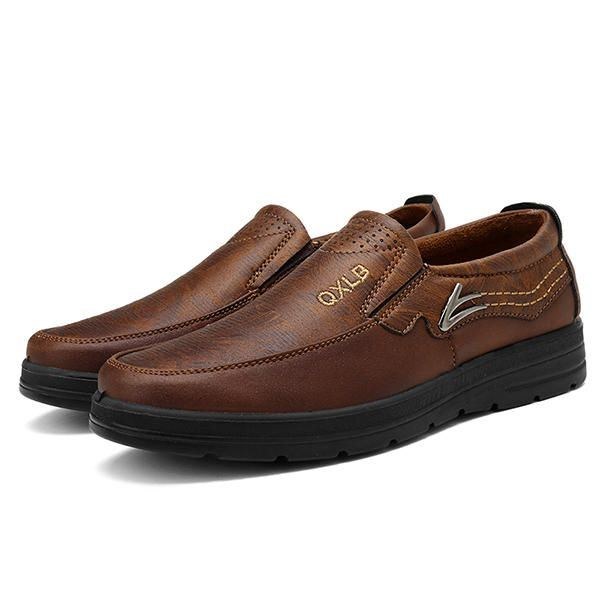 Mænds Large Størrelse Comfy Microfiber Læder Casual Oxfords