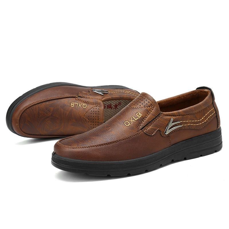 Mænds Large Størrelse Comfy Microfiber Læder Casual Oxfords