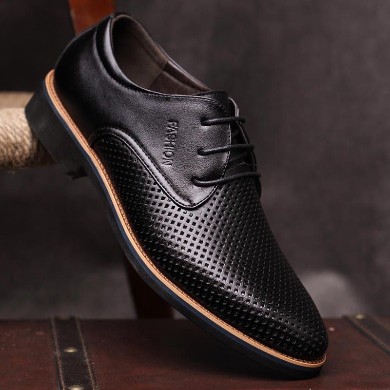 Mænds Mikrofiber Åndbar Udhulet Business Casual Oxfords