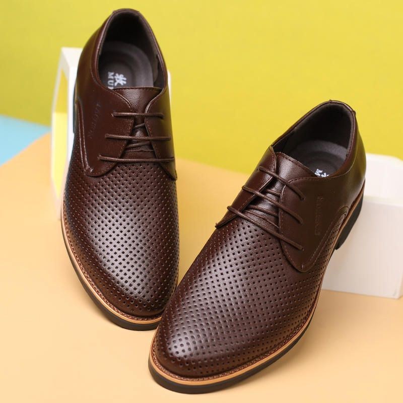 Mænds Mikrofiber Åndbar Udhulet Business Casual Oxfords