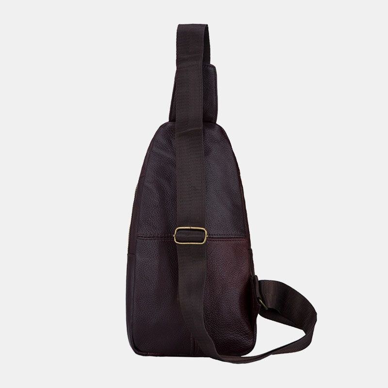 Herre Ægte Læder Flerlags Letvægts Crossbody-taske Brysttaske Sling Bag