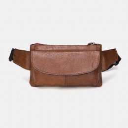 Herre Ægte Læder Multi-lomme Anti-tyveri Multifunktionel Crossbody Taske Brysttaske Sling Bag