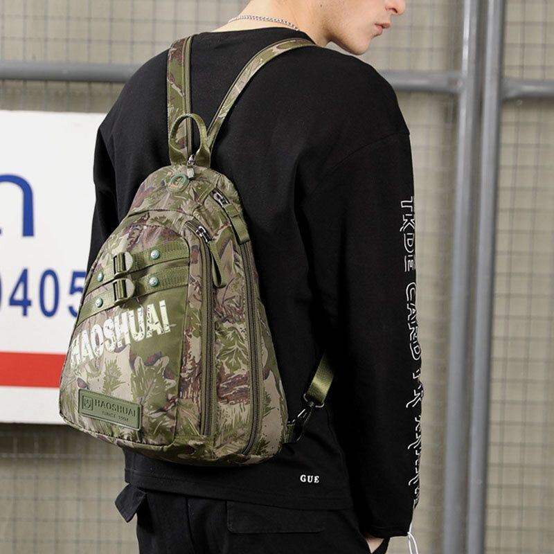 Herre Camouflages Multifunktion Stor Kapacitet Vandtæt Sport Brysttaske Skuldertaske Crossbody Bag Rygsæk