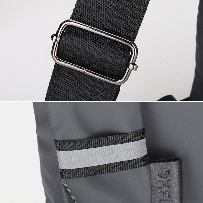 Herre Kunstlæder Multi-lommer Vandtæt Brysttaske Crossbody Taske