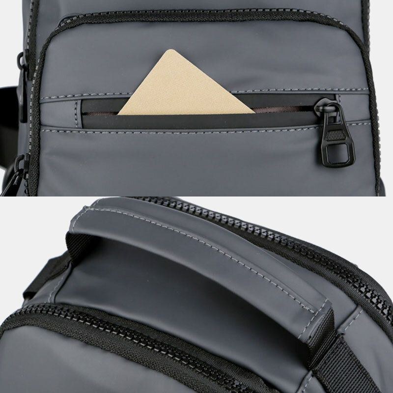 Herre Multi-layers Space Business Solid Skuldertaske Crossbody Bag Brysttaske Med Usb-opladning