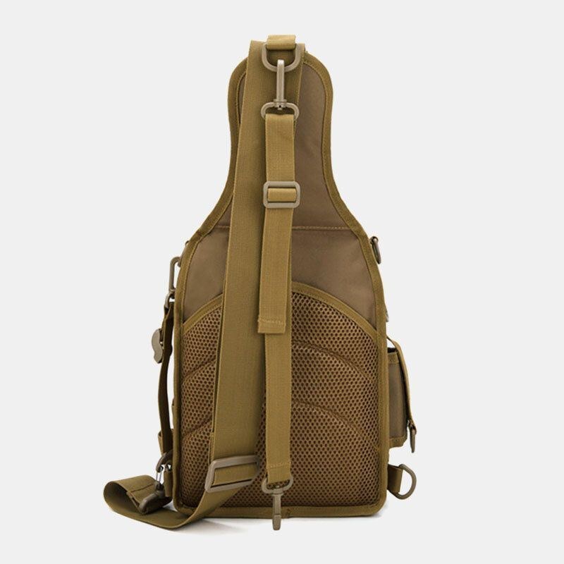 Herre Nylon Camouflage Multifunktion Stor Kapacitet Udendørs Fiskeri Crossbody Tasker Brysttaske Tactical Bag