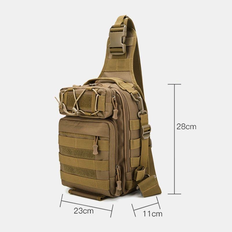 Herre Nylon Camouflage Multifunktion Stor Kapacitet Udendørs Fiskeri Crossbody Tasker Brysttaske Tactical Bag