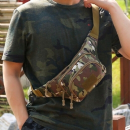 Herre Nylon Multi-bære Multi-lomme Udendørs Tactical Camouflage Ridning Taljetaske Skuldertaske Brysttaske