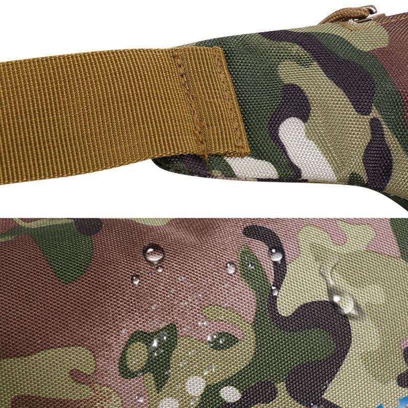 Herre Nylon Multi-bære Multi-lomme Udendørs Tactical Camouflage Ridning Taljetaske Skuldertaske Brysttaske