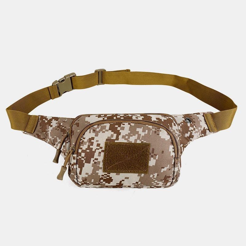 Herre Nylon Multi-bære Multi-lomme Udendørs Tactical Camouflage Ridning Taljetaske Skuldertaske Brysttaske