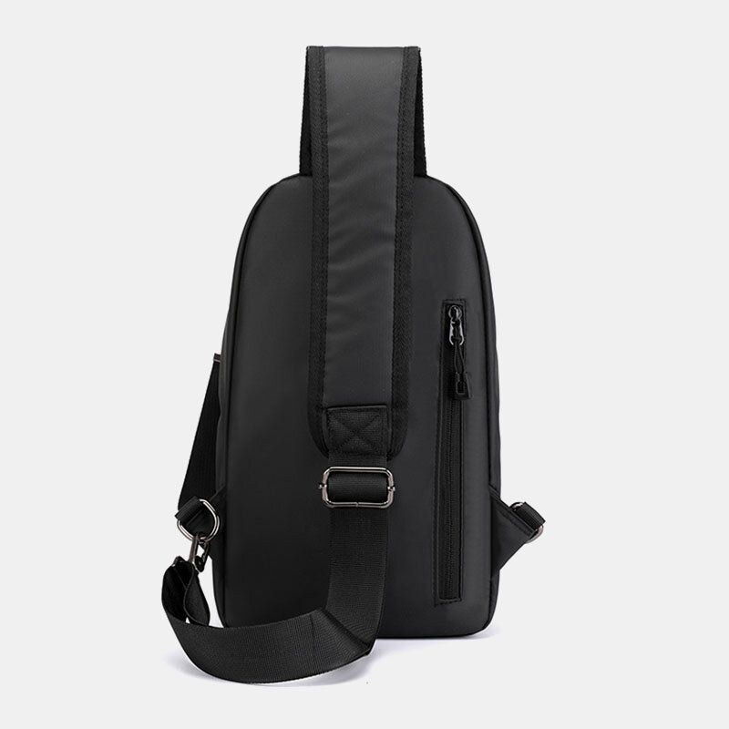 Herre Nylon Øretelefon Hul Vandtæt Udendørs Crossbody Taske Brysttaske Sling Bag