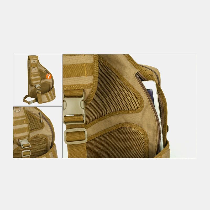 Herre Nylon Taktisk Camouflage Ridning Camping Sport Udendørs Skuldertaske Brysttaske