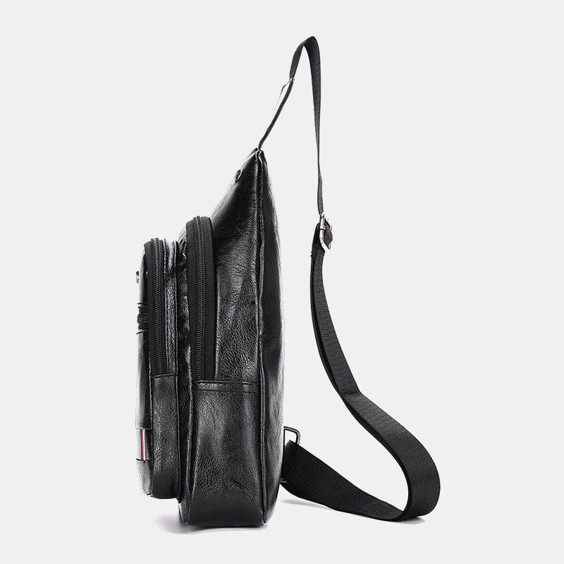 Herre Øretelefon Hole Business Multi-pocket Crossbody Taske Brysttaske Sling Bag