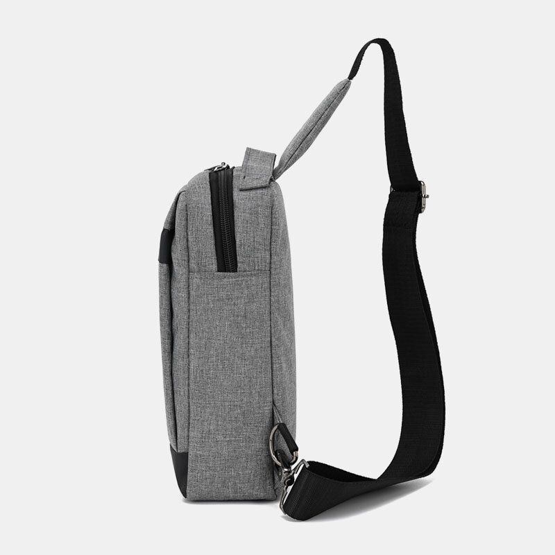 Herre Oxford Brysttaske Med Stor Kapacitet Casual Multifunktions Øretelefon Hul Design Crossbody Taske Skuldertaske