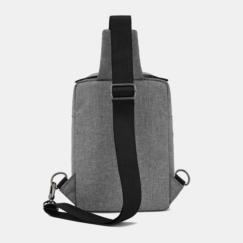 Herre Oxford Brysttaske Med Stor Kapacitet Casual Multifunktions Øretelefon Hul Design Crossbody Taske Skuldertaske