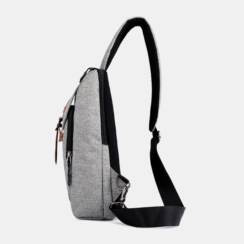 Herre Oxford Casual Slidbestandig Multifunktions Usb-opladningsbrysttaske Crossbody-taske