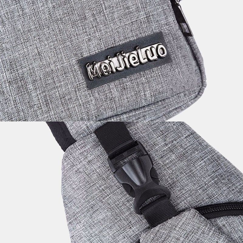 Herre Oxford Cloth Usb Charging Multi-lomme Stor Kapacitet Vandtæt Brysttaske Skuldertaske