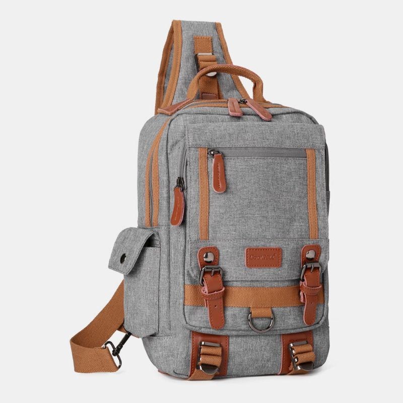 Herre Oxford Multi-pocket Vandtæt Brysttaske Outdoor Travel Multifunktion Anti-tyveri Crossbody Taske