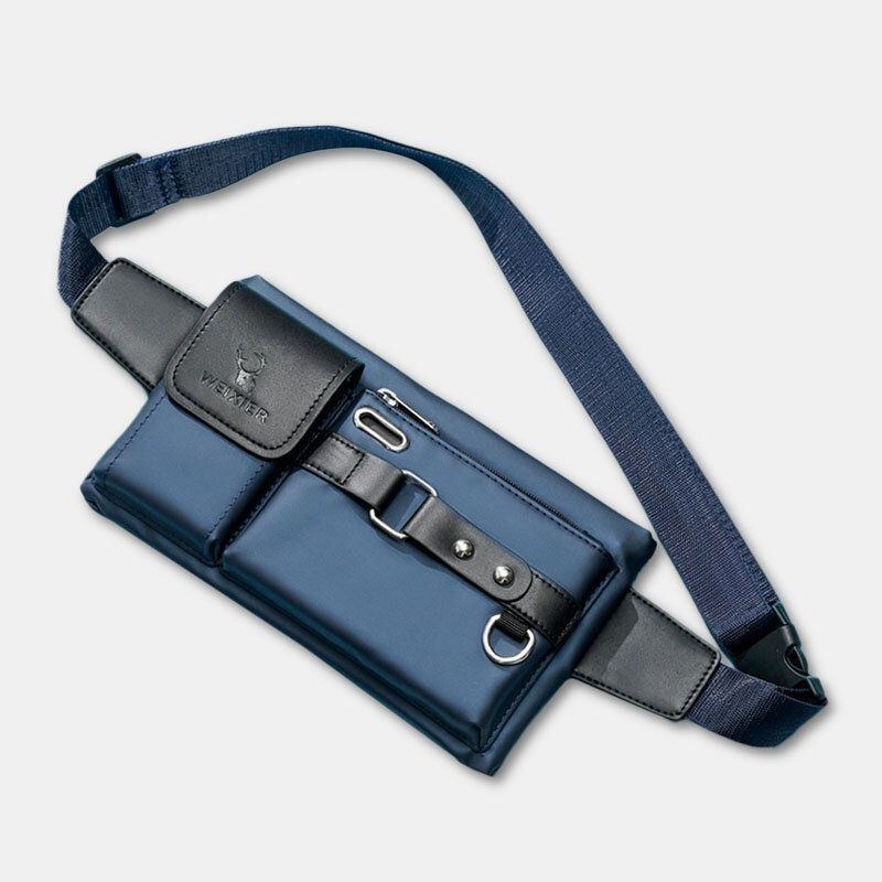 Herre Oxford Multifunktion Vandtæt Hovedtelefon Huldesign Brysttaske Taljetaske Casual Fashion 6.5 Tommer Telefontaske Crossbody-tasker