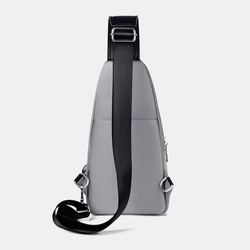 Herre Oxford Vandtæt Slidfast Multifunktions Brysttaske Usb-opladning Multi-pocket Crossbody Skuldertaske