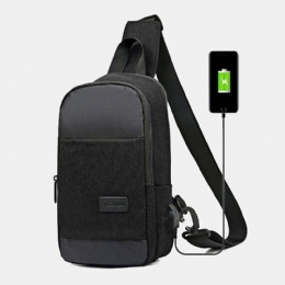 Herre Oxford Vandtæt Usb-opladningsbrysttaske Med Stor Kapacitet Messenger Crossbody-taske