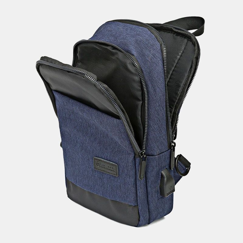 Herre Oxford Vandtæt Usb-opladningsbrysttaske Med Stor Kapacitet Messenger Crossbody-taske