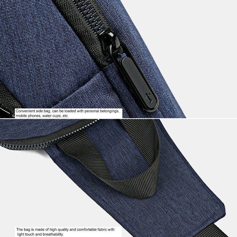 Herre Oxford Vandtæt Usb-opladningsbrysttaske Med Stor Kapacitet Messenger Crossbody-taske