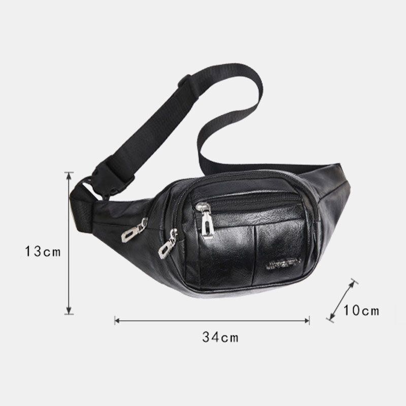 Herre Pu Læder Anti-tyveri Multifunktionel Multi-lomme 6.5 Tommer Telefontaske Taljetaske Brysttaske Crossbody-tasker