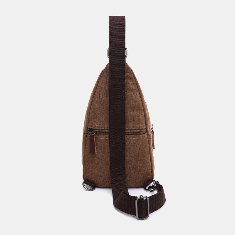 Herre Retro Canvas Brysttaske Med Høj Kapacitet Casual Wear Resisting Vandtæt Crossbody Bag Skuldertaske