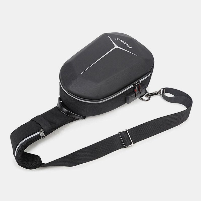 Herre Stor Kapacitet Usb Opladning Flerlag Vandtæt Crossbody Taske Brysttaske Sling Bag