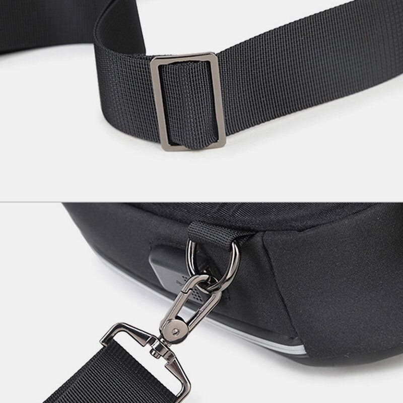 Herre Stor Kapacitet Usb Opladning Flerlag Vandtæt Crossbody Taske Brysttaske Sling Bag