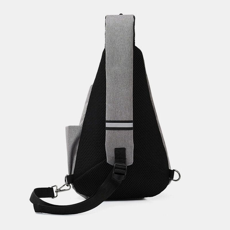 Herre Unisex Nylon Letvægts Kontrastfarve Afslappet Udendørs Rejser Multi-bære Skuldertaske Crossbody Taske Brysttaske