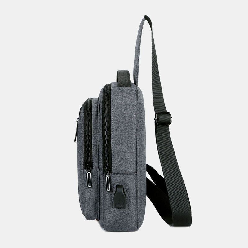 Herre Usb-opladning Brysttaske Med Flere Lommer Oxford Skridsikker Slidfast Vandtæt Afslappet Skuldertaske Crossbody-tasker