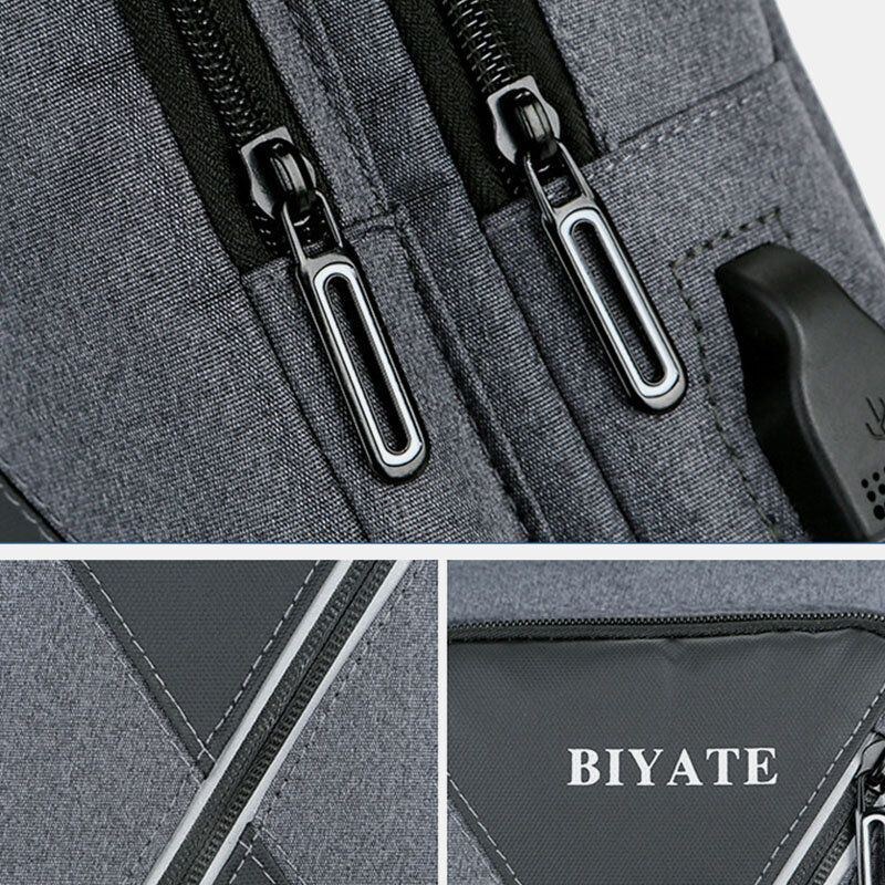 Herre Usb-opladning Brysttaske Med Flere Lommer Oxford Skridsikker Slidfast Vandtæt Afslappet Skuldertaske Crossbody-tasker