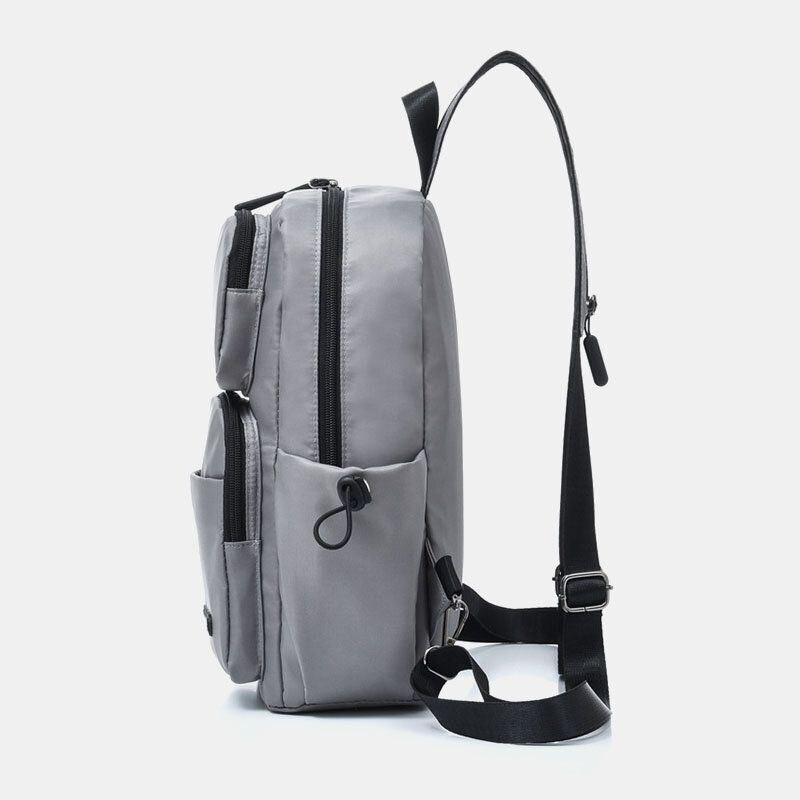 Herre Usb Opladning Multi-bære Multi-lag Vandtæt Crossbody Taske Bryst Taske Sling Bag Rygsæk