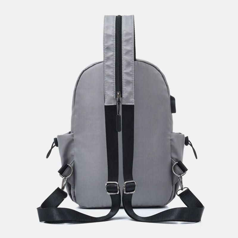 Herre Usb Opladning Multi-bære Multi-lag Vandtæt Crossbody Taske Bryst Taske Sling Bag Rygsæk