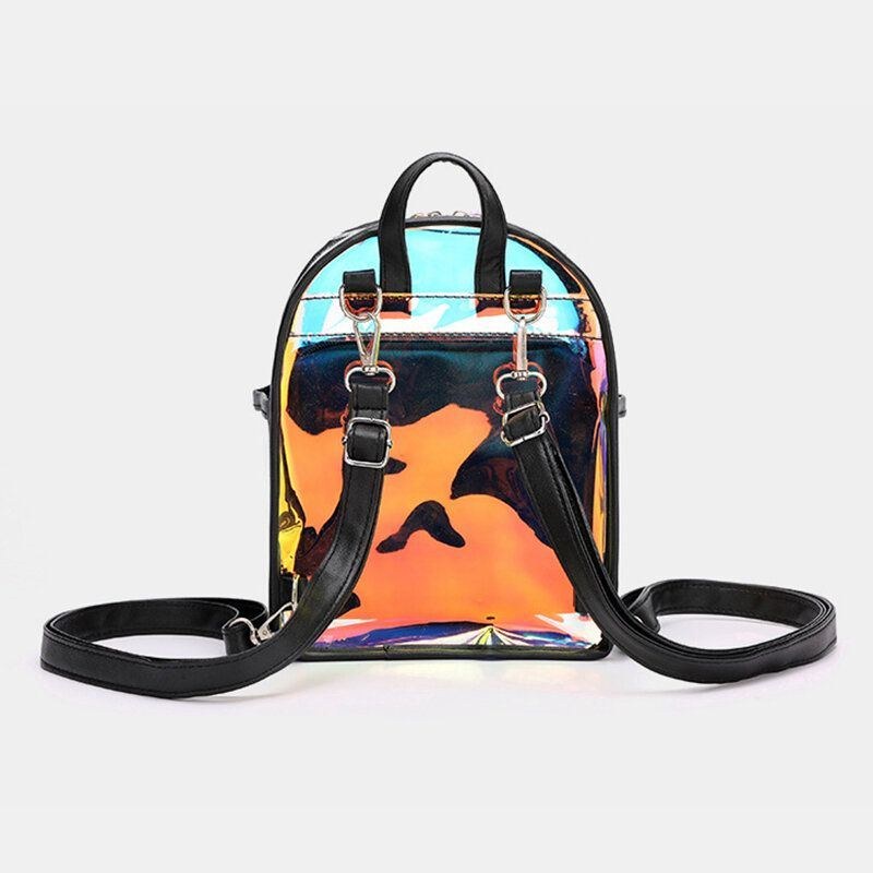 Dame 2 Stk Transparent Jelly Multi-bære Mini Rygsæk Crossbody Taske Håndtaske