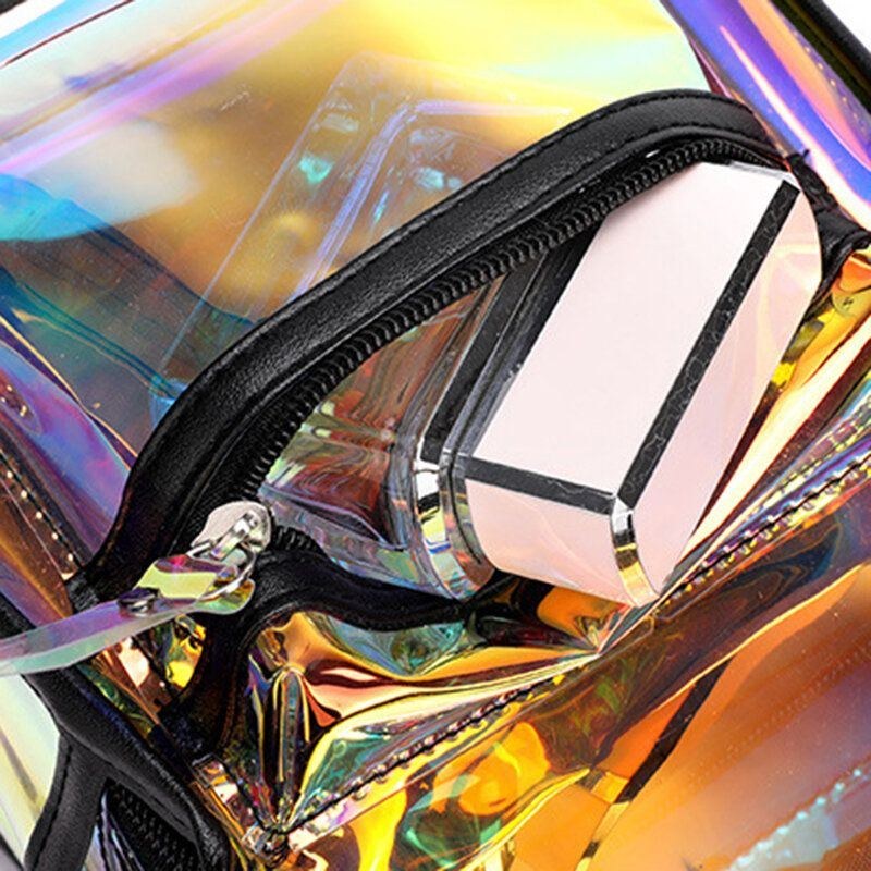 Dame 2 Stk Transparent Jelly Multi-bære Mini Rygsæk Crossbody Taske Håndtaske