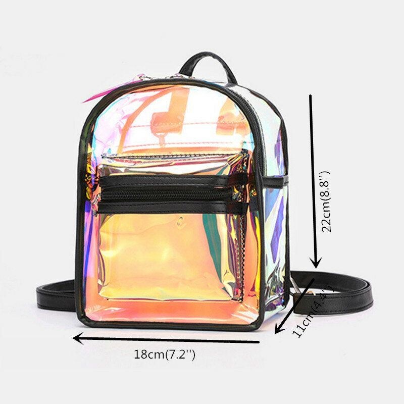 Dame 2 Stk Transparent Jelly Multi-bære Mini Rygsæk Crossbody Taske Håndtaske