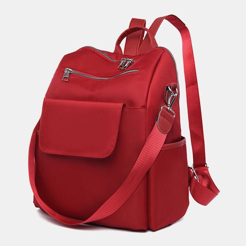 Dame Casual Oxford Stor Kapacitet Flap Lomme Konvertibel Strop Udendørs Rejse Crossbody Taske Rygsæk